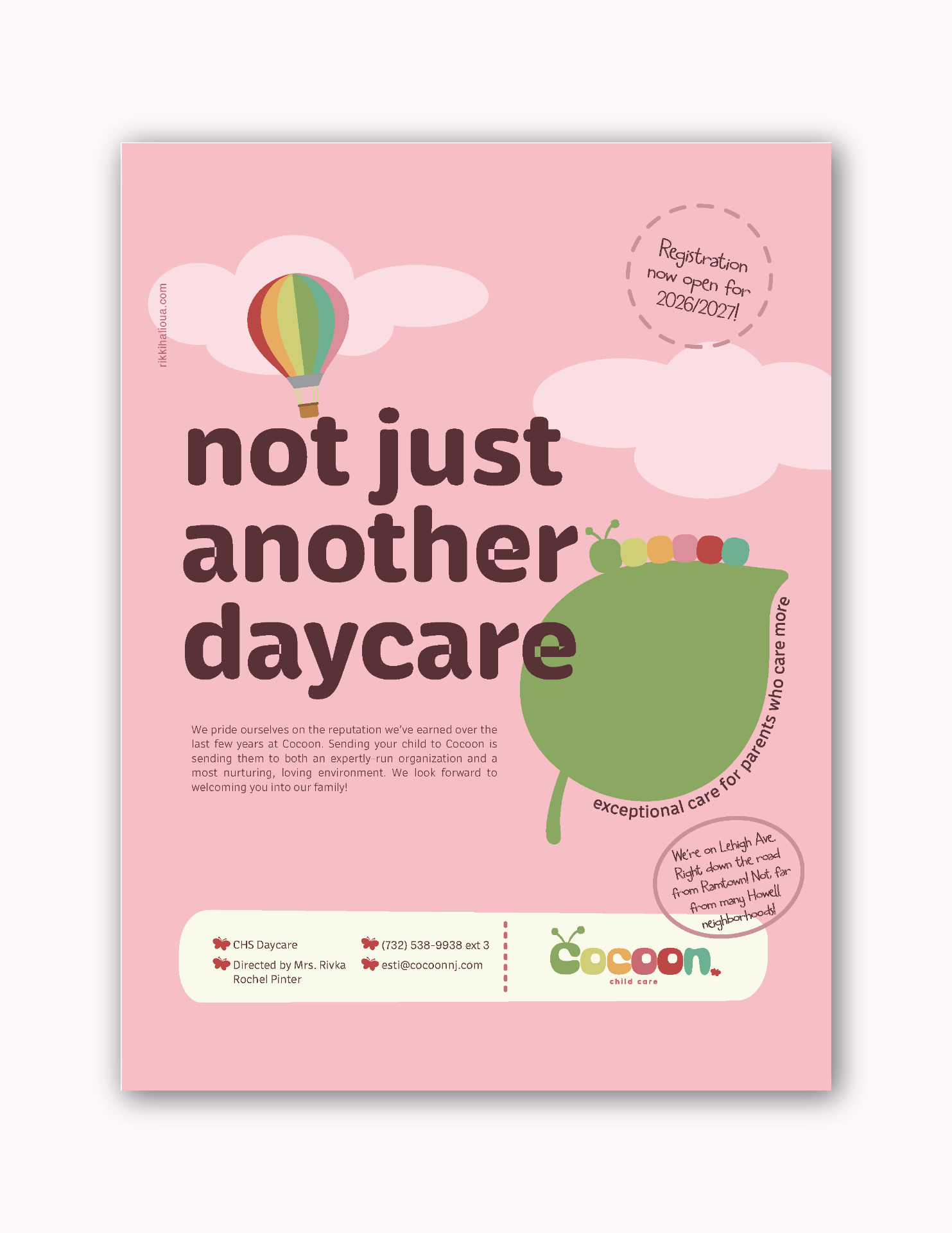 Cocoon Child Care — 'not just another daycare' print ad