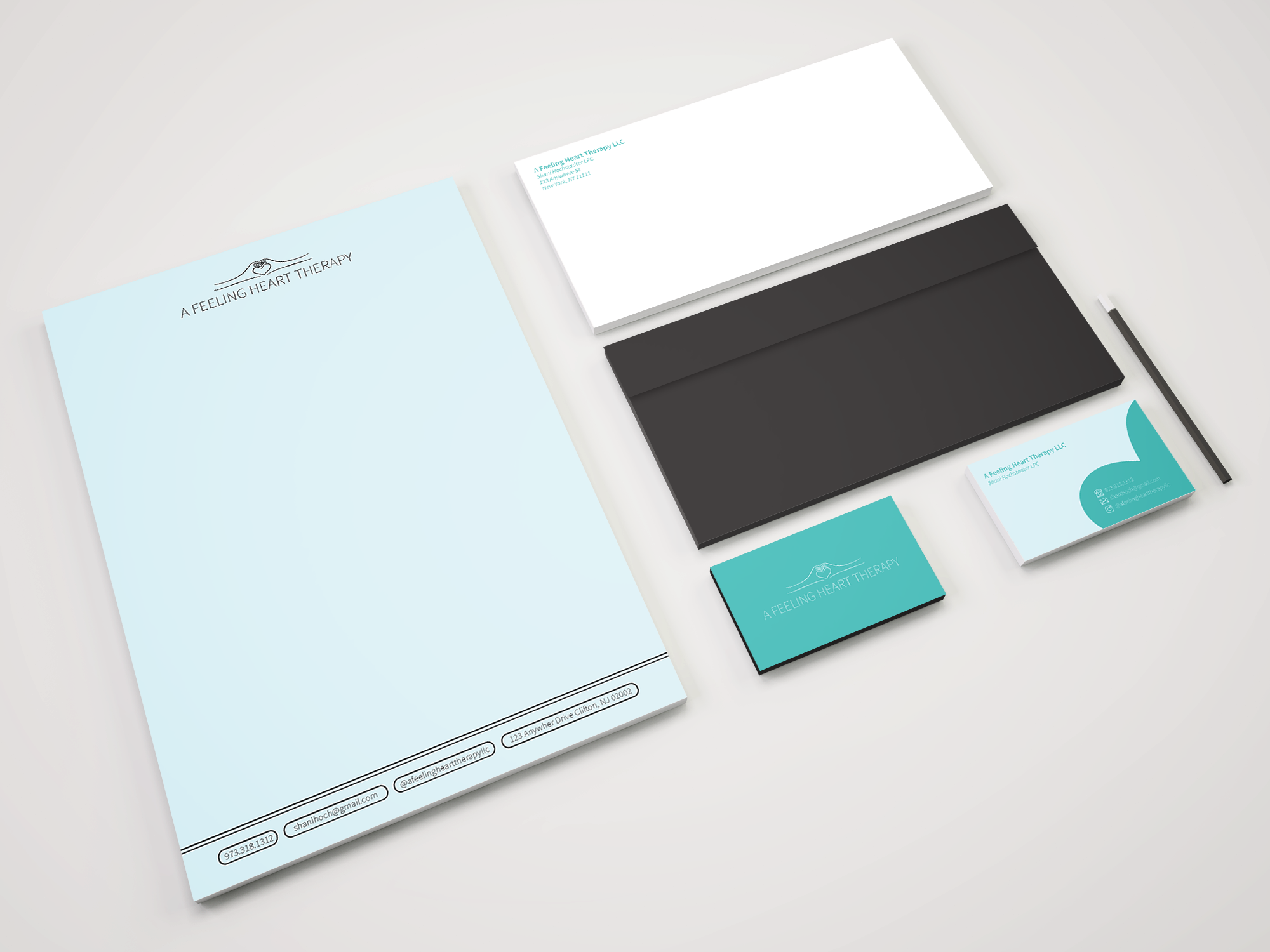 A Feeling Heart Therapy — stationery and business card system